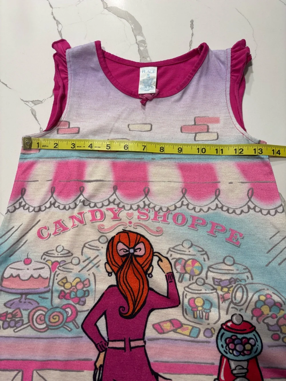 The Children’s Place Girls Pink Blue Sleeveless Nightgown Pajamas Pjs 7/8